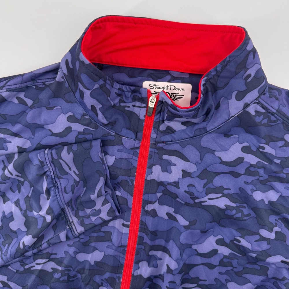 Straight Down Quarter Zip Pullover Mens XL Purple Camo Performance Stretch‎ Mock